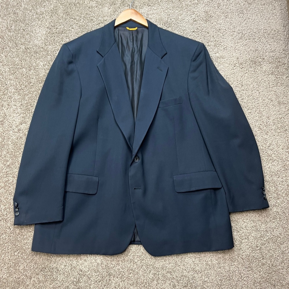 VTG 80s 90s Kuppenheimer Premier Edition Blazer Mens 48R Navy Blue 2-Button USA